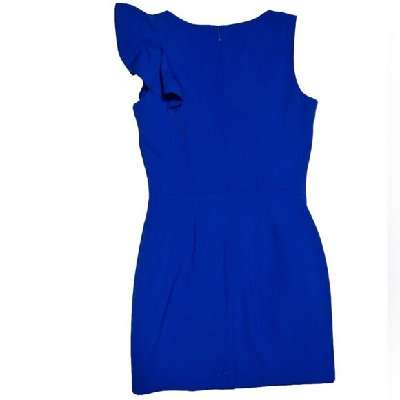 NWT Calvin Klein Cobalt Blue Mini Dress Sleeveless Asymmetrical Dark Blue Dress - Picture 3 of 10